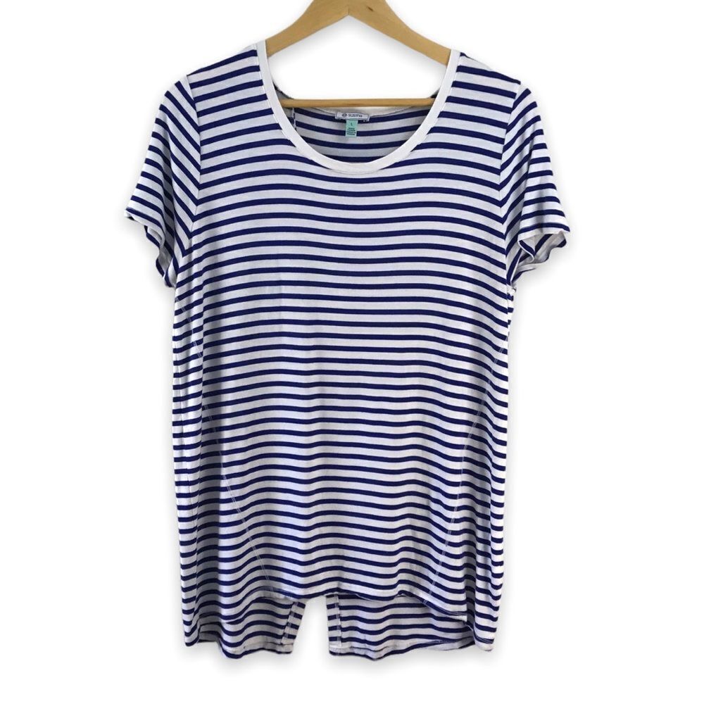 Susina blue and white‎ short sleeve t-shirt loose fit size L